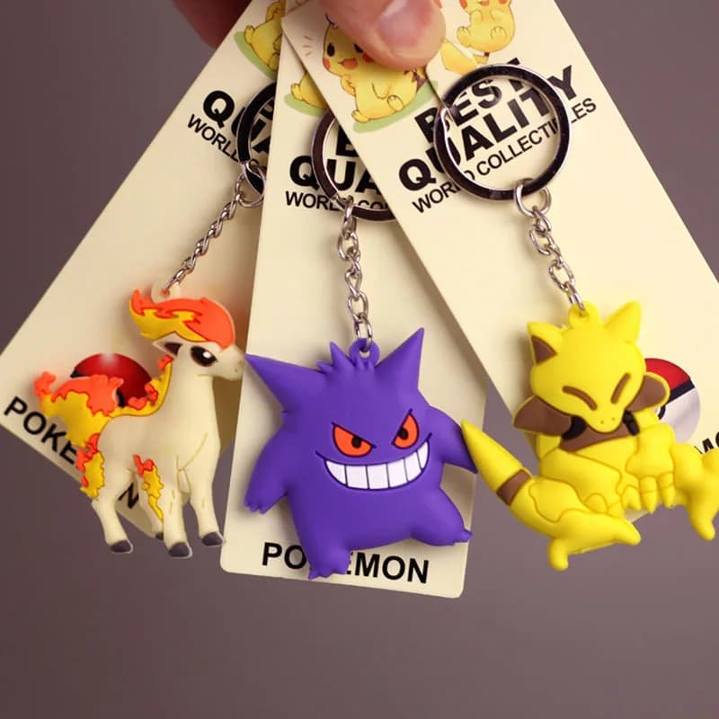 Pokemon PVC Pikachu Charmander Jigglypuff Squirtle Schlüsselanhänger Niedlicher Gengar Schlüsselanhänger Schlüsselanhänger Tasche Auto Hängend