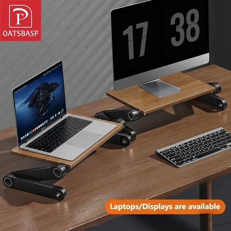 Oatsbasf Massivholz-MacBook-Halter, Laptop-Ständer, höhen- und winkelverstellbar, Computer-Desktop-Ständer, Projektor-Halterung, vertikaler