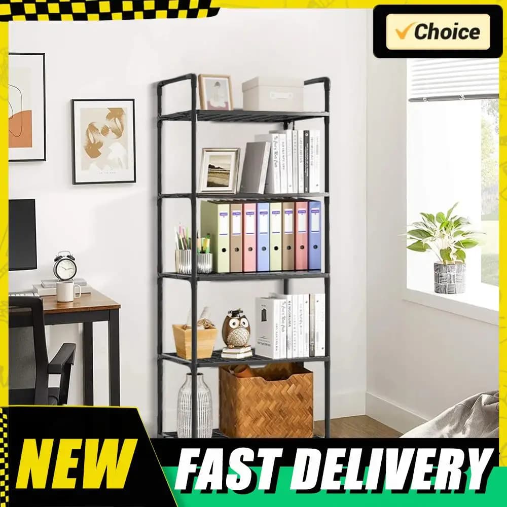 5-stufiges Regal, verstellbares Lagerregal, 66 Pfund Kapazität, stehendes Regal für Küche, Speisekammer, Schrank, Badezimmer, Wäscherei, Garage