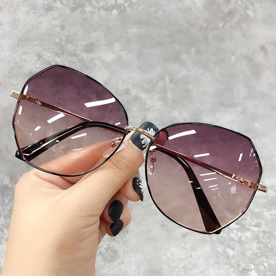 Sonnenbrille Damen Retro 2026 Drive Travel Zart ovaler Rahmen Markendesign Farbverlauf Vintage Sonnenbrille Damen 5 Farben