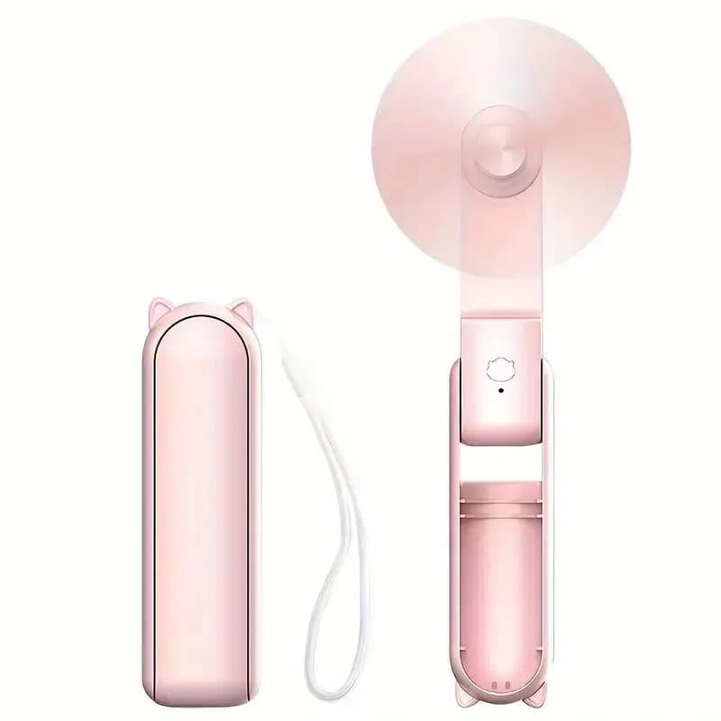 Tragbarer Mini-Ventilator, wiederaufladbar über USB, 3-stufig verstellbar, faltbarer Handventilator, geeignet für Frauen, Reisen, den Einsatz im