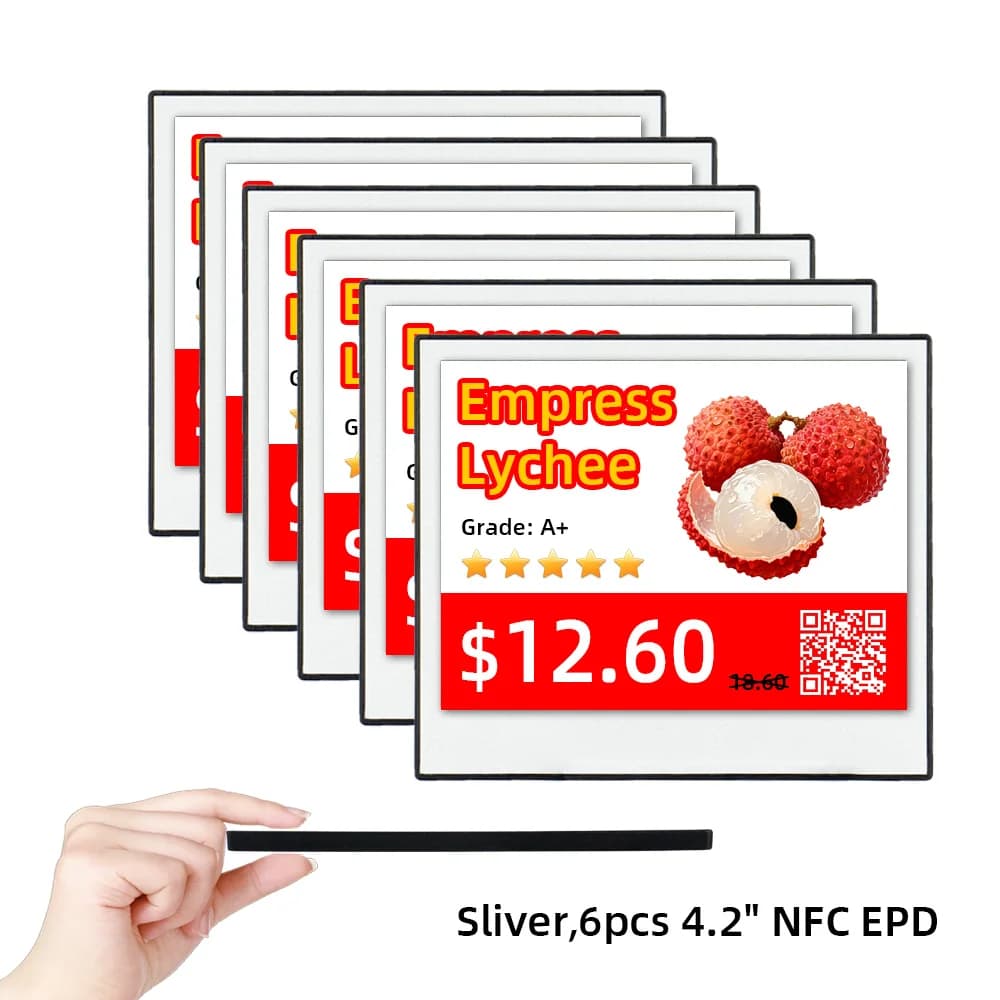2026 Neues Produkt Silbernes Gehäuse 4,2" 3,4mm Ultra-Dünnes E-Ink-Papier Elektrisches E-Ink NFC E-Paper