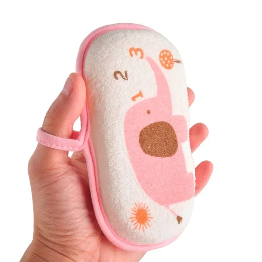 Baby Badeschwamm Kinder Dusche Reiben Starke Wasseraufnahme Weiche Reinigungsbürste Niedlicher Cartoon Elefant Handtuch Material Baumwolle