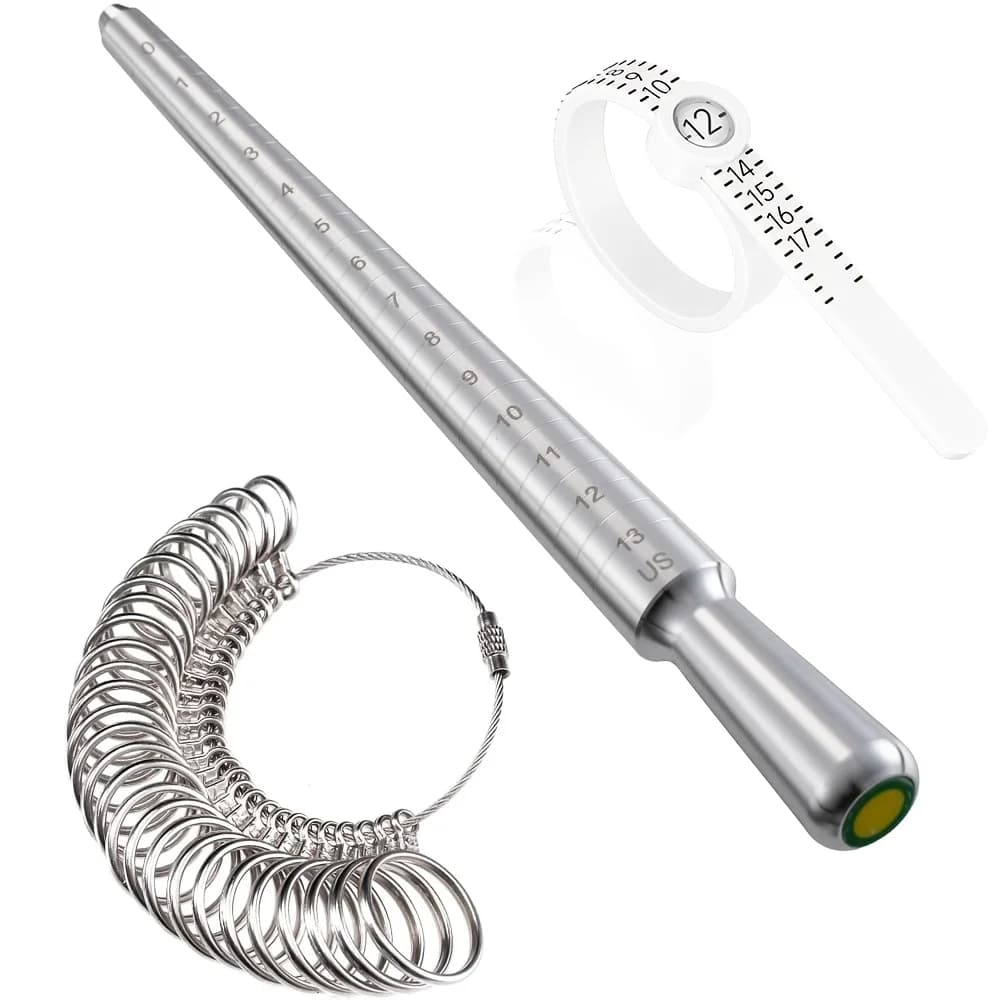 3-teiliges Edelstahl-Ring-Messgerät-Dorn-Set mit Messwerkzeug für die Schmuckherstellung – ideales Geschenk für Heimwerker und Anfänger