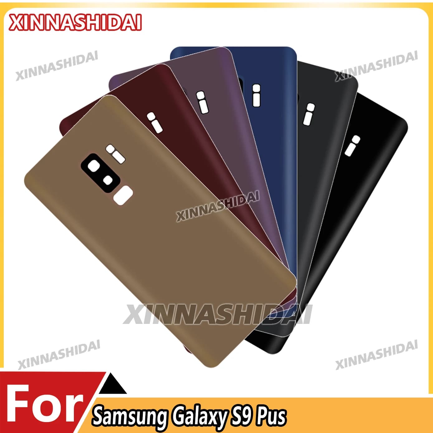 Neue Akku-Rückseite mit Kameraobjektiv – Gehäuse für die hintere Tür, Glasscheibe für Samsung S9 Plus G965/SM-G965F