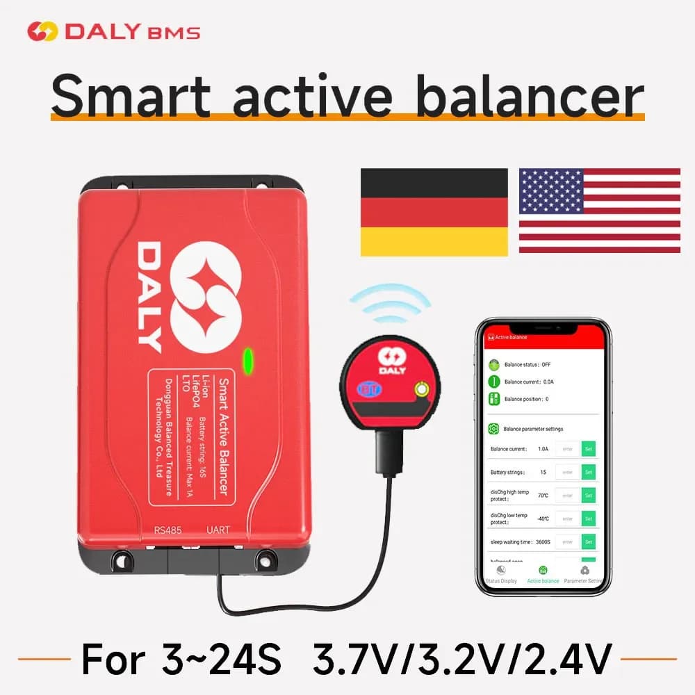 Daly Active Balancer 4S LifePo4 Balancer LTO 6S Li-Ion Balance Board 3S 4S 7S 8S 24V 10S Batterie Equalizer 3,2V 3,7V 100A BMS