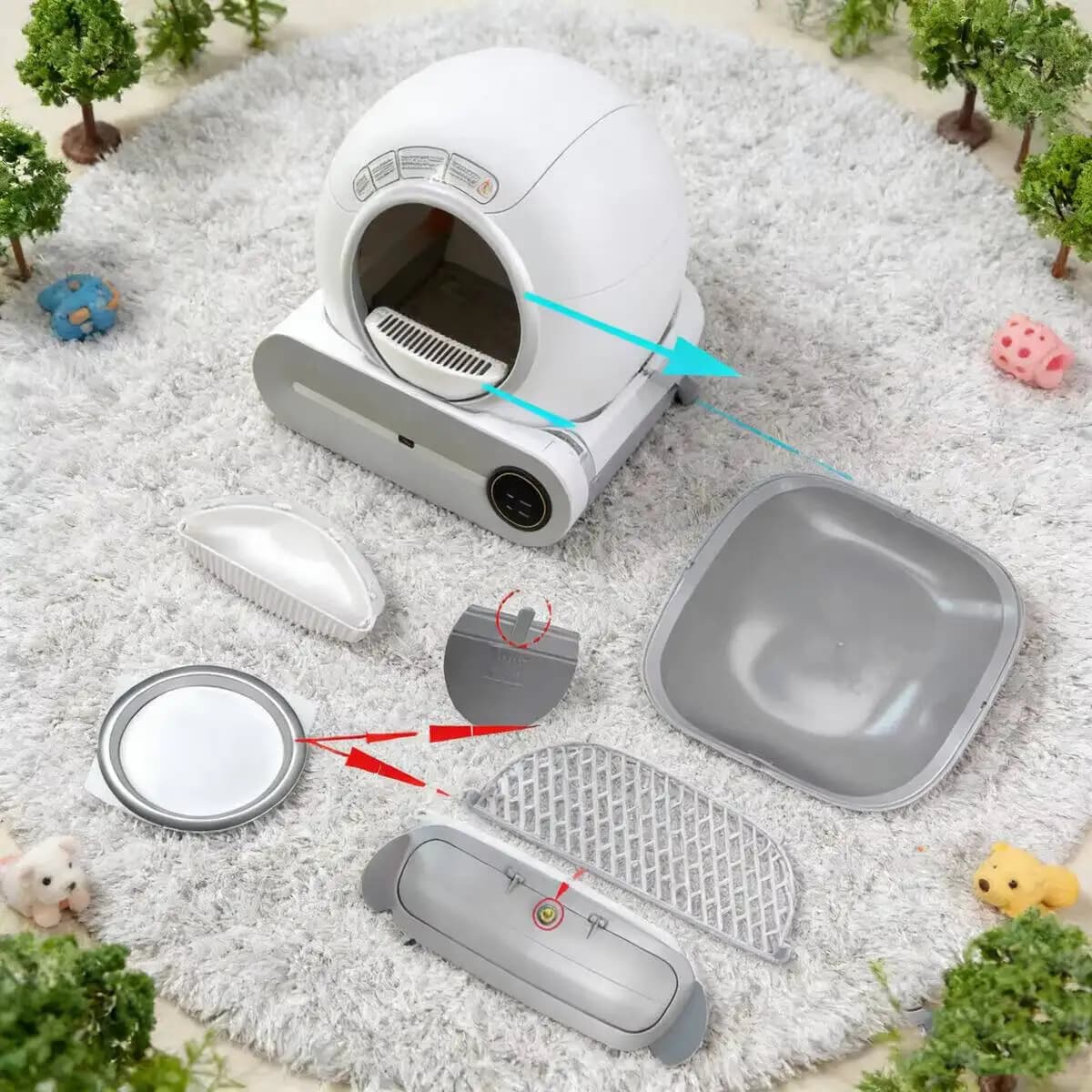 Automatische Zubehör Bin Tür Sammeln Kot Boden Kapsel Müll Tasche Für Katze Toilette Katzentoilette
