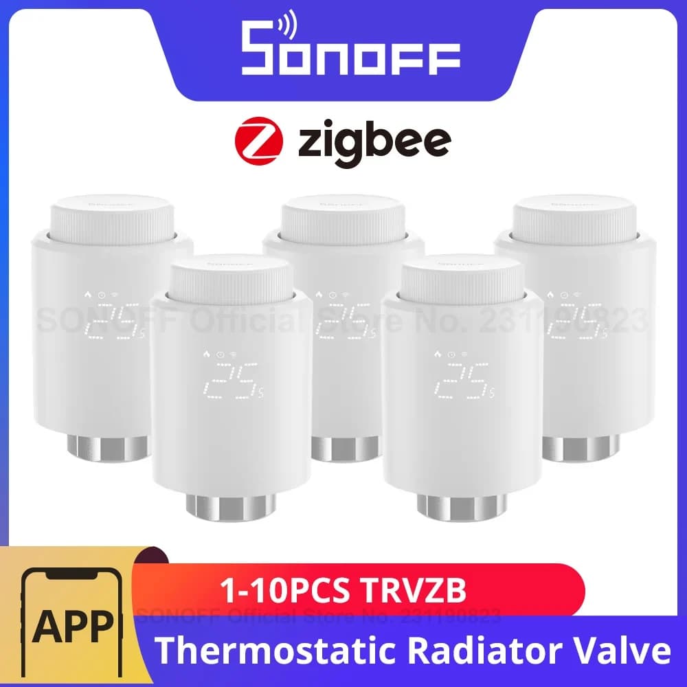 1-6PCS SONOFF TRVZB Zigbee Thermostatventil Smart Home eWeLink App Fernbedienung Funktioniert mit SONOFF ZB Bridge-P