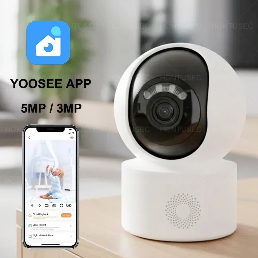 Yoosee 5MP WLAN Innen-PTZ-Mini-IP-Kamera 3MP Babymonitor Farbnachtsicht Zwei-Wege-Audio Auto-Tracking Überwachungskameras