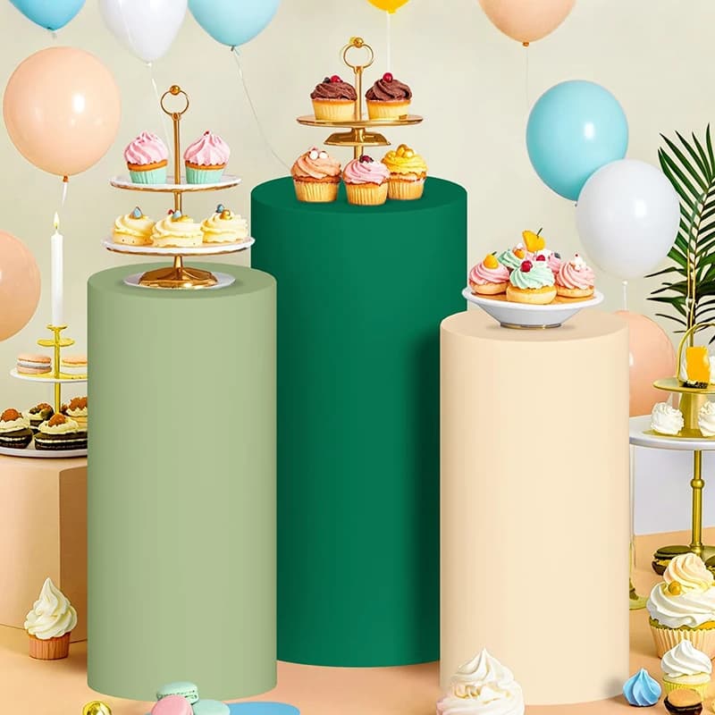 Zylinderförmige Säulenständer-Abdeckungen, runde, elastische Spandex-Tischdecken, Säulenbezüge für Hochzeiten, Brautpartys, Babypartys,