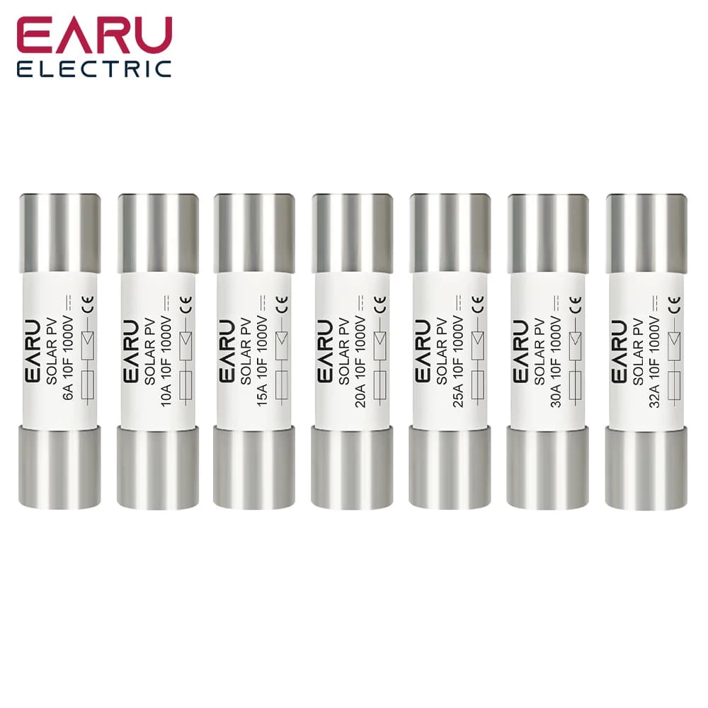 1/5/10/20/30 Stück Solar-DC-1000V-PV-Sicherungen 6A 10A 15A 20A 25A 30A 32A Hochspannungssicherungen für Solaranlagen Kurzschluss-Schutz GPV