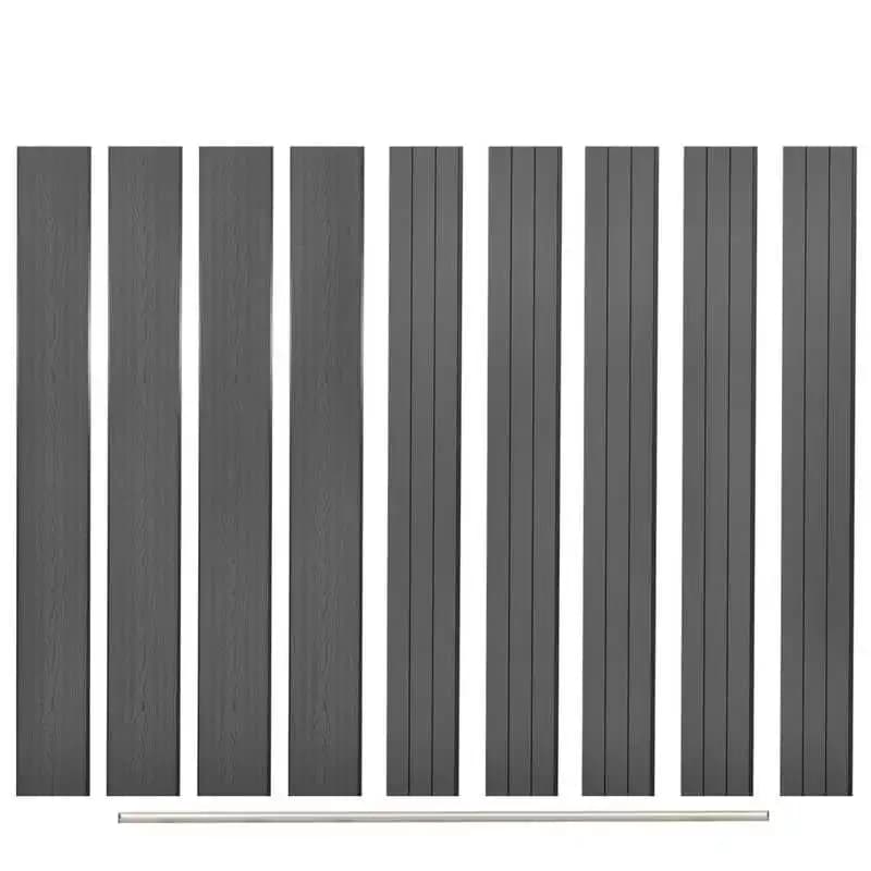 Ersatz-Gartenzaunplatten aus WPC, 9 Stück, 170 cm, grau