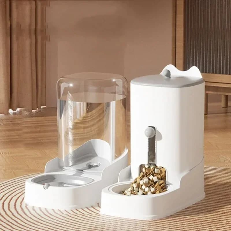 Hund Katze Wasser Brunnen Große Kapazität Pet Feeder Katzenfutter Schüssel Schwerkraft Futter Feeder Schwerkraft Wasser Brunnen Katze Zubehör