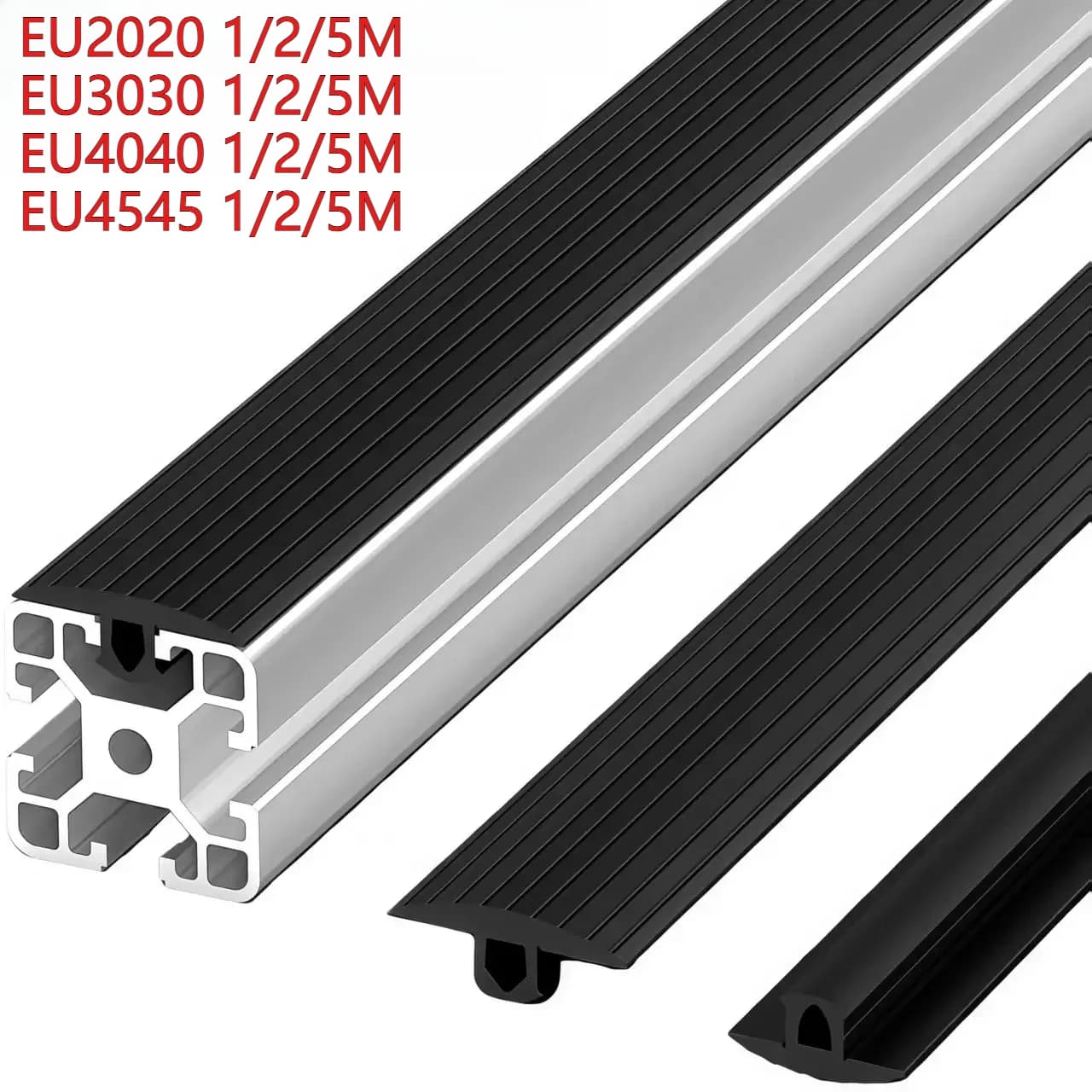 1/2/5M Kande Staubstreifen aus Aluminiumprofil nach europäischem Standard 20/30/40/45 Antikollisions-dekorativer Dichtungsstreifen mit flachem