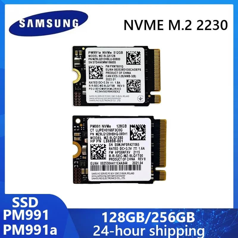SAMSUNG PM991a PM991 SSD Interne Solid-State-Laufwerke NVME M.2 2230 128GB Interner Speicher SSD 256GB 1,8 Zoll Nvme SSD Disco Duro