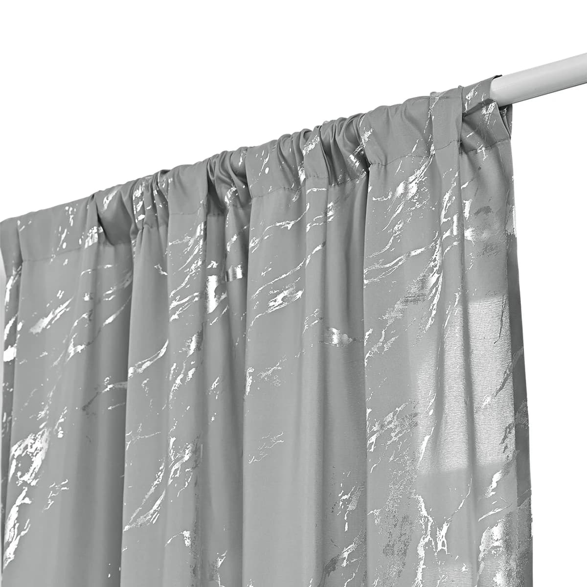 2 Stück luxuriöse Marmormuster-Vorhänge mit Goldfolienpräzision, Stangentaschen-Fenstervorhänge für Wohnzimmer, Schlafzimmer, Heimdekoration