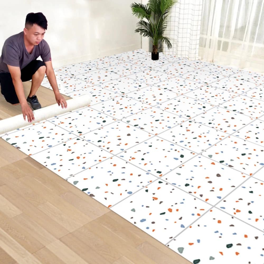 PVC-Bodenaufkleber, selbstklebend, feuchtigkeitsbeständig, für Schlafzimmer, Badezimmer, wasserdichte Wandpapier, Heimdekoration, Tapeten für