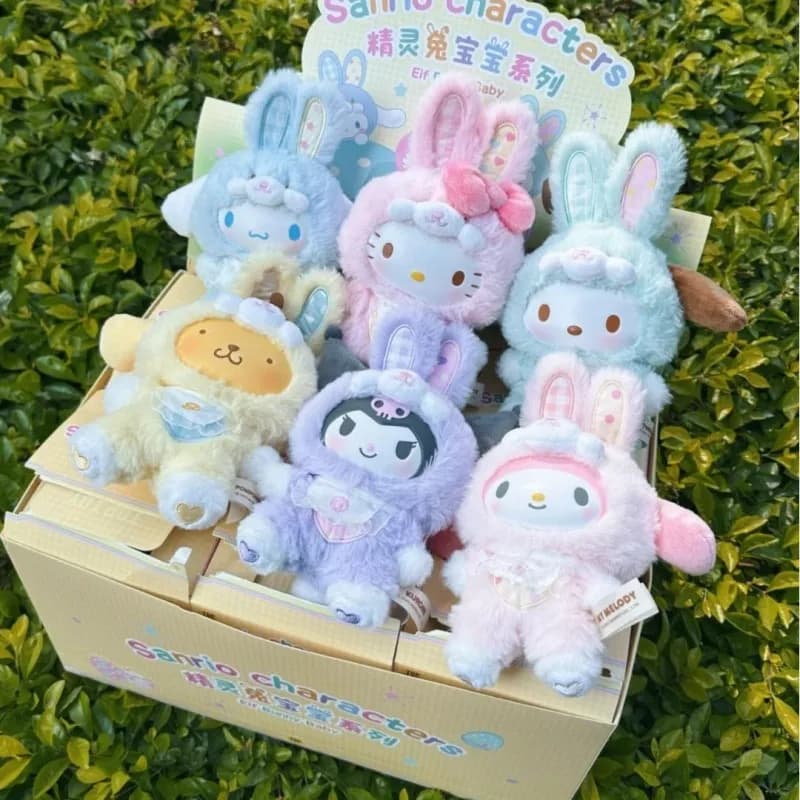 Sanrio Elf Bunny Baby Serie Blind Box Vinyl Plüsch Mystery Box Tasche Anhänger Überraschung Spielzeug Kuromi Pochacco Puppe Geburtstag Geschenk