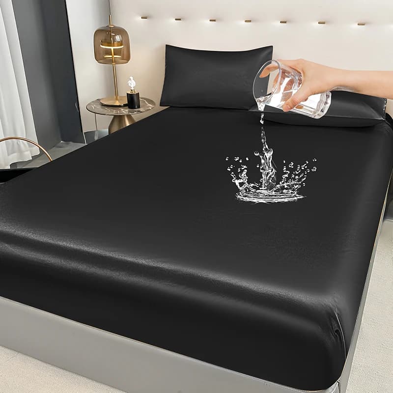 1Pc Wasserdichte Spannbettlaken Mit Gummiband Schwarz Golden Weiß Anti-rutsch Verstellbare Matratze Abdeckung (Kissenbezug Benötigen auftrag)