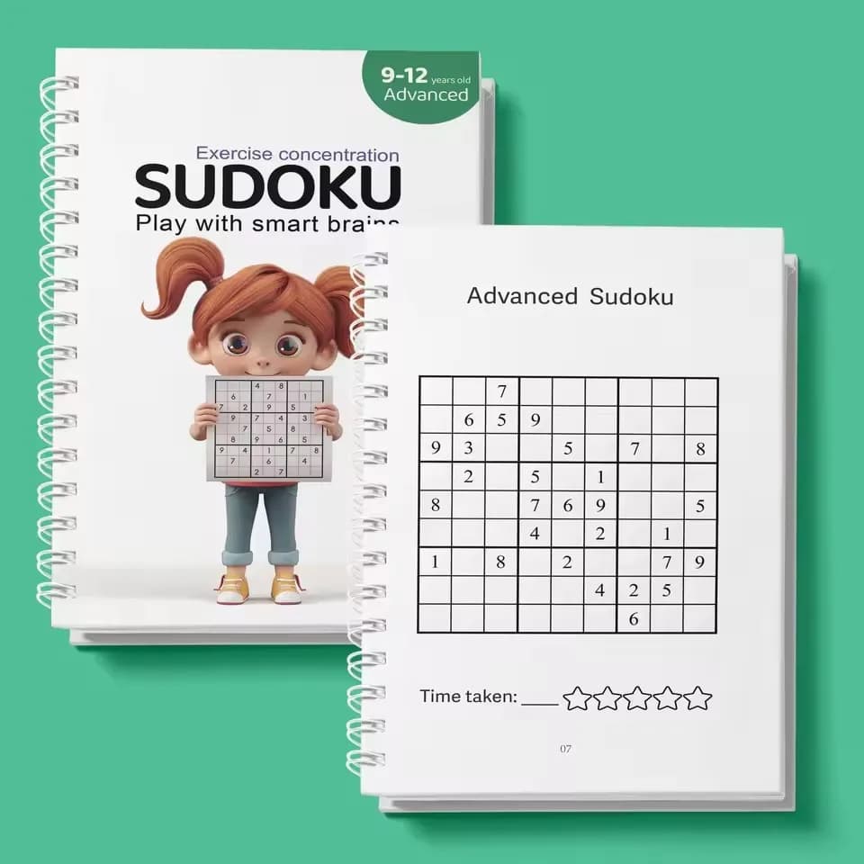 Englisches Sudoku-Übungsbuch, Mathe-Übung, Denkslogik für Kinder aller Altersgruppen, Gehirntraining, Spielen mit intelligenten Gehirnen