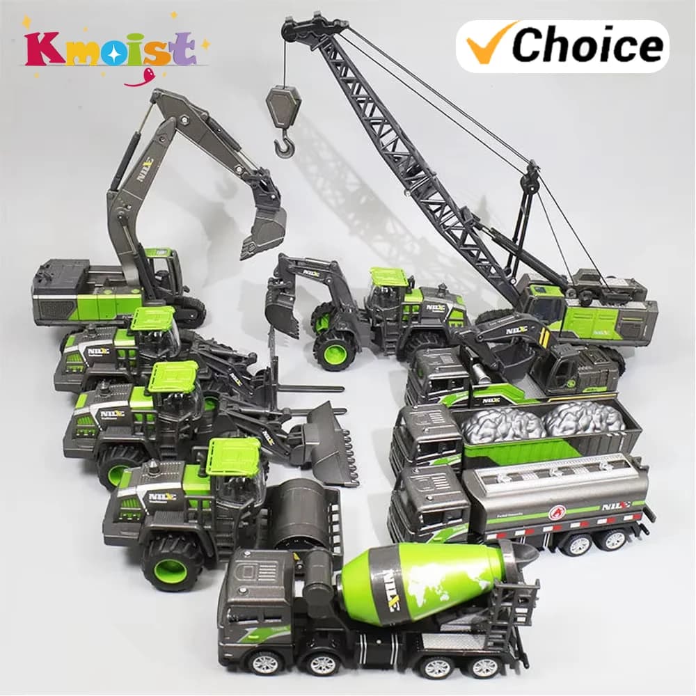 1/50 Modellauto Bulldozer LKW Bagger Kran Gabelstapler Bautechnik Fahrzeug Spielzeug für Jungen Kinder Lernspielzeug