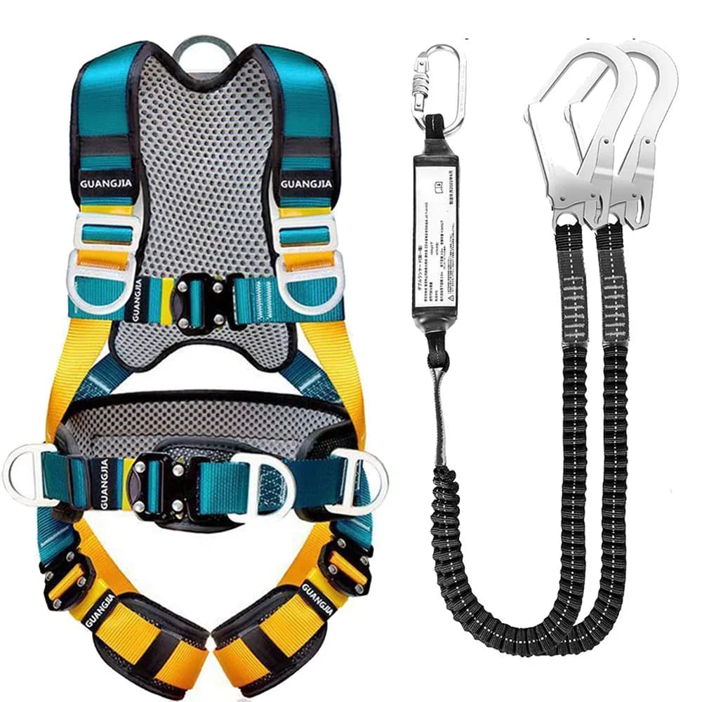Höhenarbeits-Sicherheitsgurt Fünf-Punkt-Vollkörper-Sicherheitsgurt Sicherheitsseil Outdoor-Kletterausrüstung Bau-Schutzausrüstung