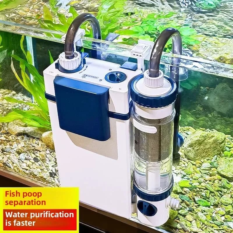 SUNSUN Neuer Aquariumfilter YBF-500 Sauerstoff-Filtrationsgerät Integrierte Maschine zur Wasserreinigung Wandmontierte Fischtoilette