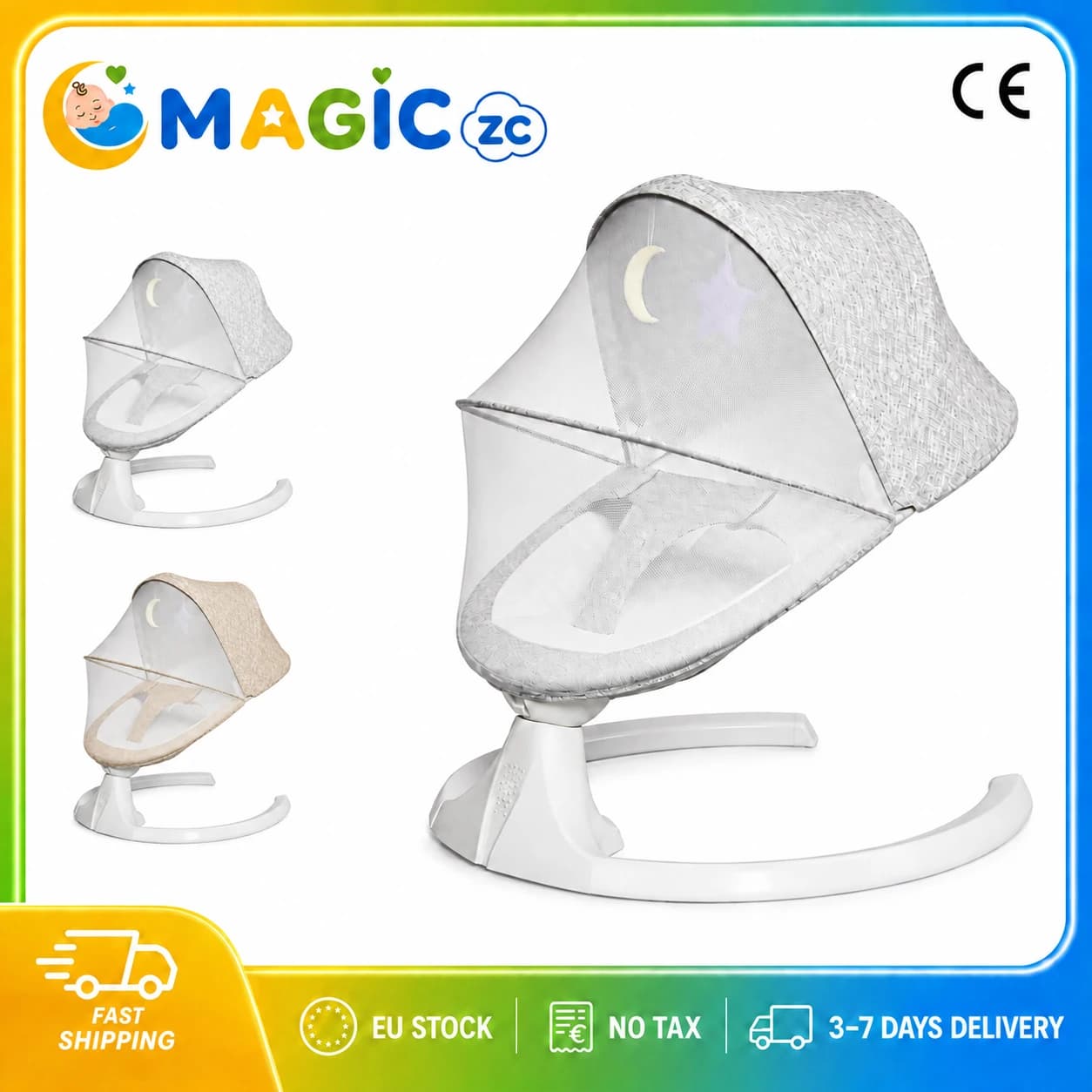 Babywippe Baby-Schaukelstuhl Babywiege Babybett Babybettchen Wiege Säuglingswippe Neugeborenen-Babykorb Baby-Bouncer Babybett für Babys Babyzubehör