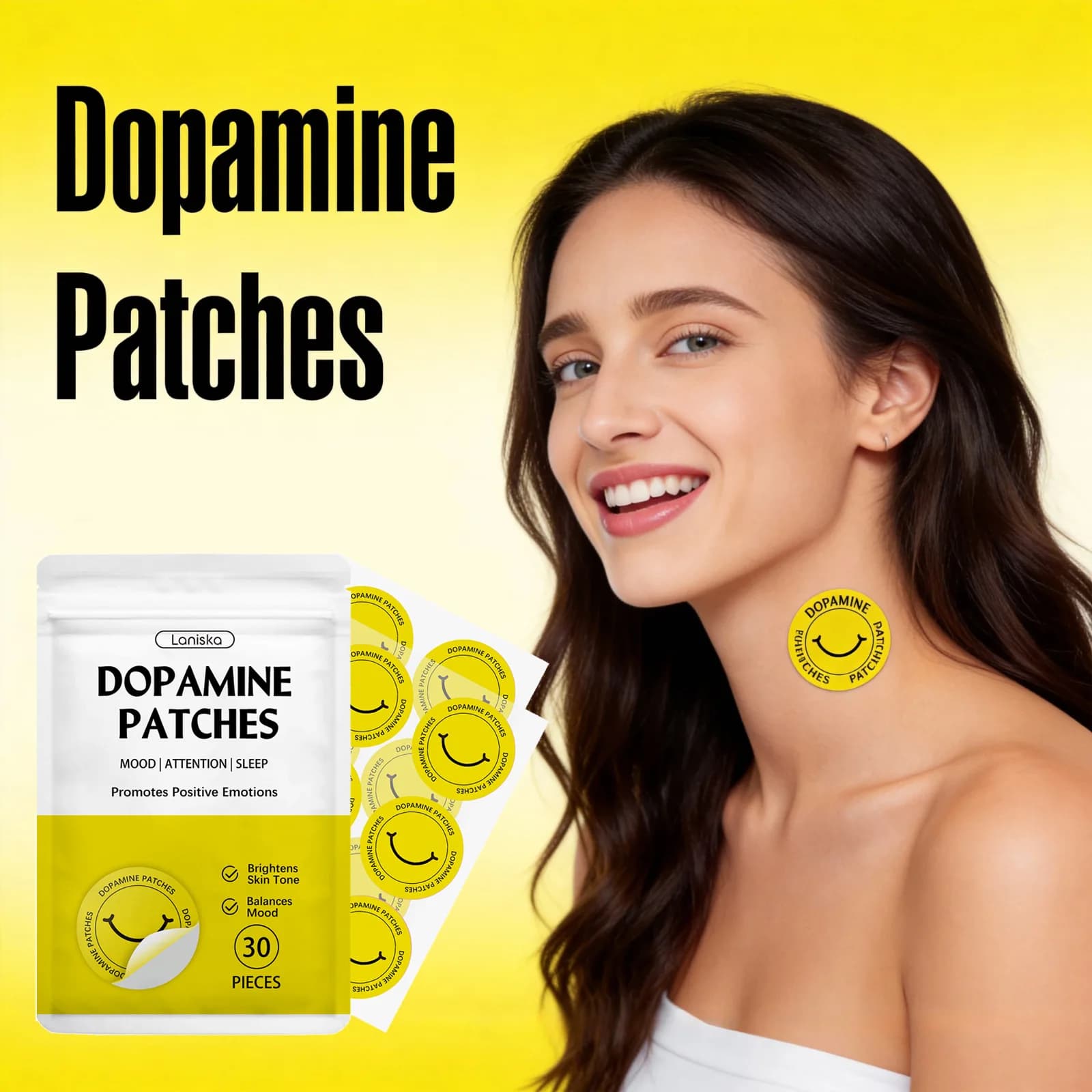 Dopamin-Pflaster Vitalitäts-Boost Sofortige Stimmungs- & Konzentrationssteigerung Konzentrationshilfe Wellness Körperpflege-Pflaster