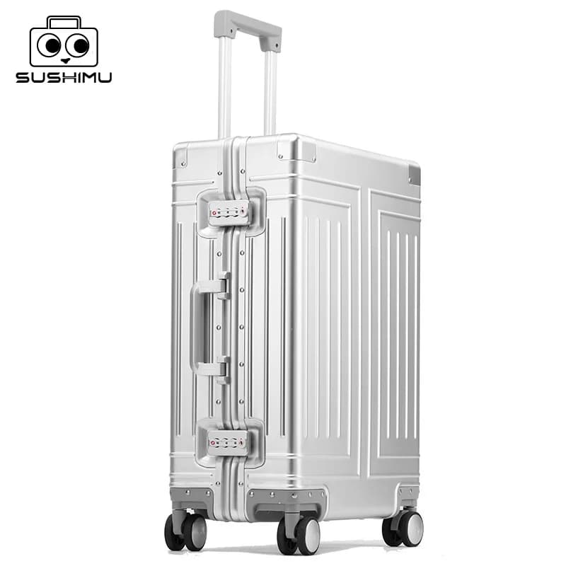 Reisekoffer aus 100 % Aluminium-Magnesium-Legierung, Rollgepäck, 20/24/28 Zoll Trolley-Gepäck, Handgepäck, Kabinenkoffer