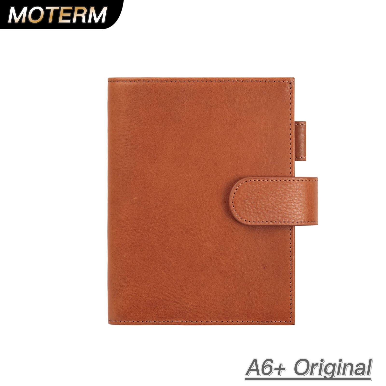 Moterm Vollnarben-Pflanzlich gegerbtes Leder Original A6 Plus Cover für A6 Stalogy Notebook Planer Organizer Agenda Journal Tagebuch