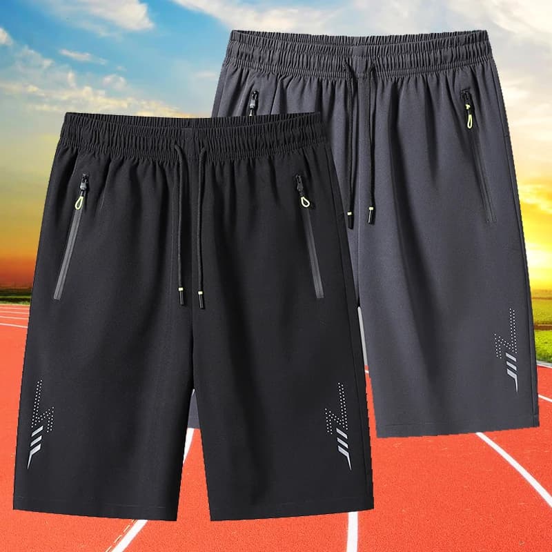 Sommer Herren Shorts Coole Sportbekleidung Laufshorts Lässige Hosen Fitnessstudio Training Jogging Kurze Hosen Herren Schwarz Grau