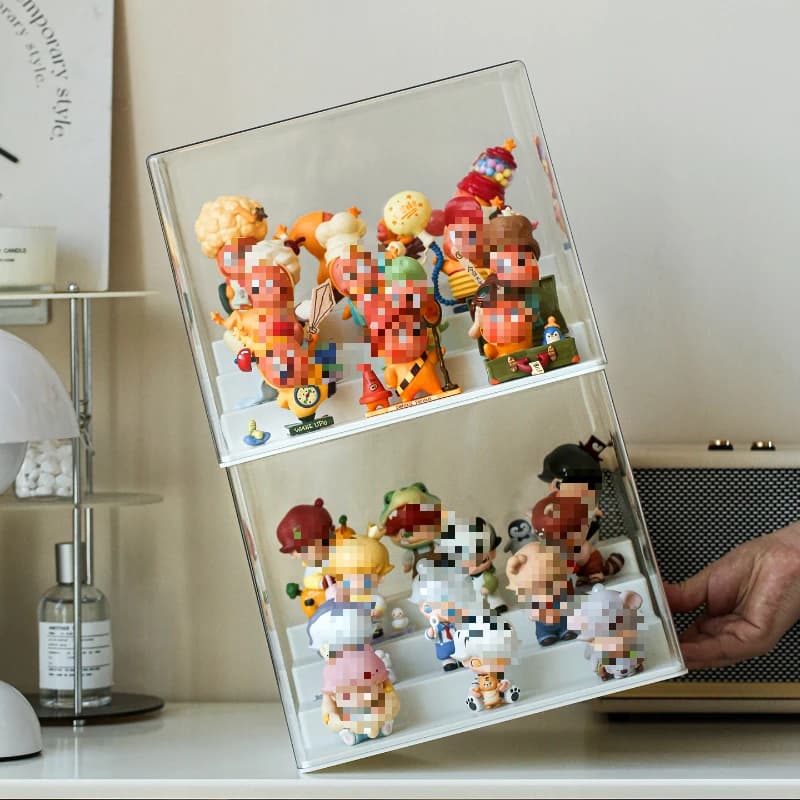 Wasserdichte, Staubdichte Mehrstöckige Figurenaufbewahrungsbox mit Leiterregal für Blind-Box-Präsentation und Organisation