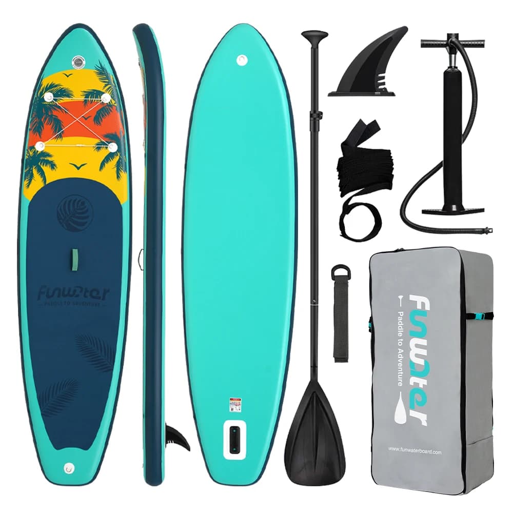 FunWater aufblasbares Stand-Up-Paddle-Board, Paddling-Board, Surfbrett, Surf-Sup-Board, 320–385 cm, rutschfestes Wassersport-Paddle-Board