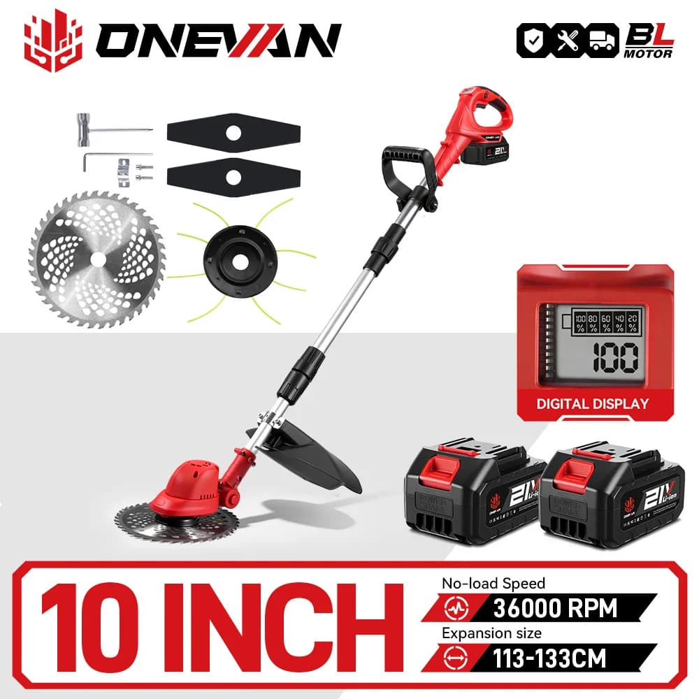 10 Zoll 4000 W bürstenloser elektrischer Rasenmäher 36000 U/min Rasentrimmer Länge einstellbar Gartengeräte für Makita 18 V Batteriestifte