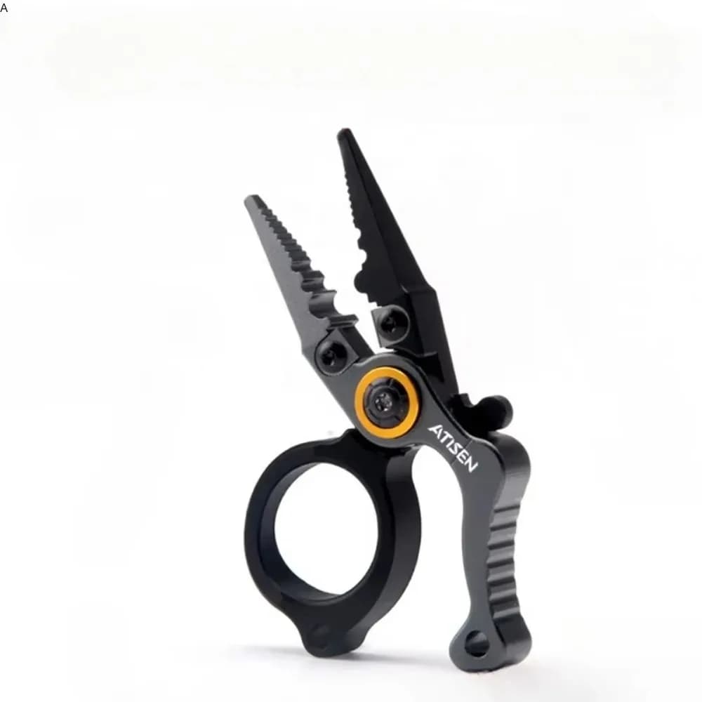 Aluminiumlegierungszange, Mini-Köderzange, Ringöffner, Angel-Multitool, Hakenlöser, Geflochtene Angelschnur