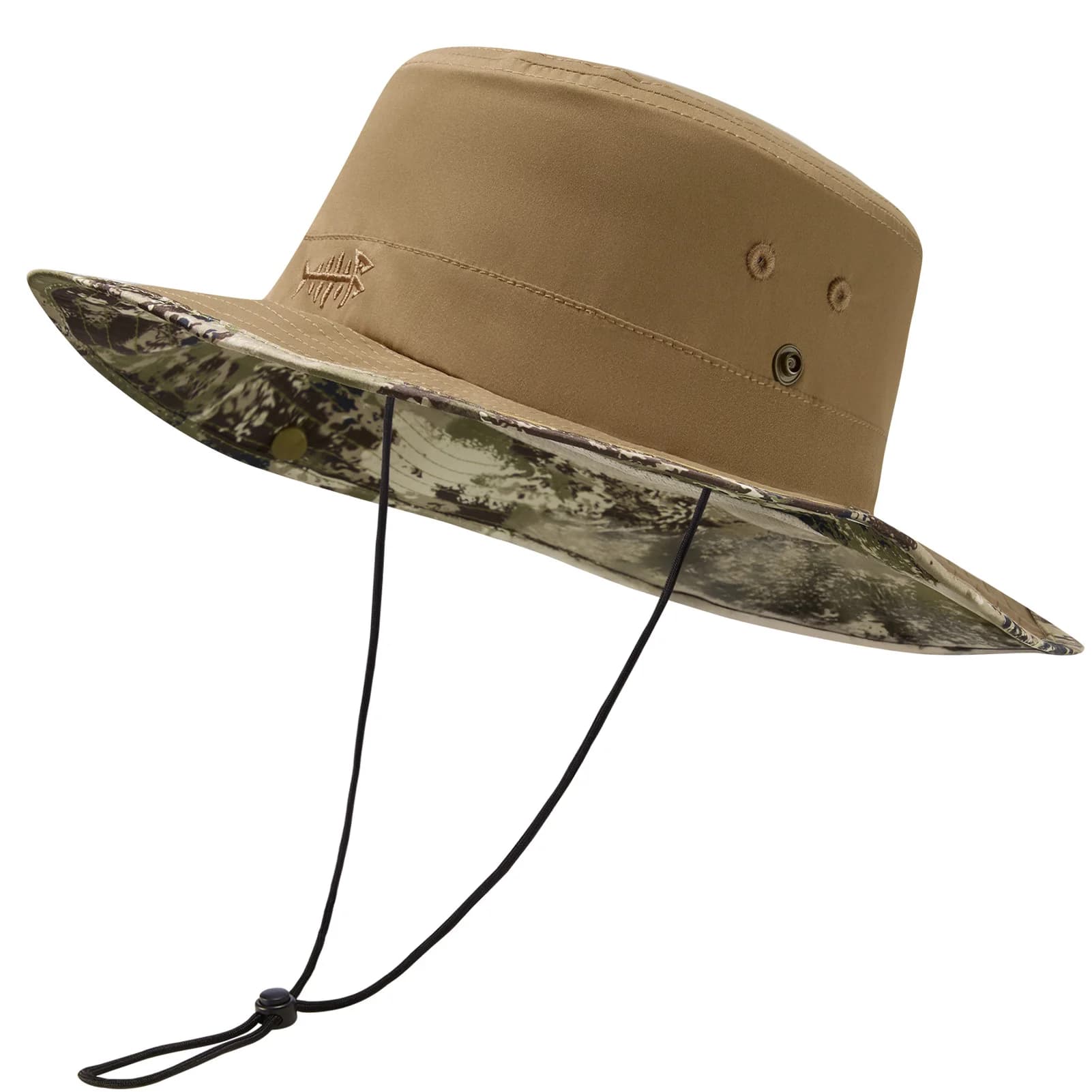 BASSDASH UPF 50+ gemustert unter Krempe, faltbar, leicht, Eimer-Sonnenhüte zum Angeln, Wandern, Safari, Herren und Damen, FH18