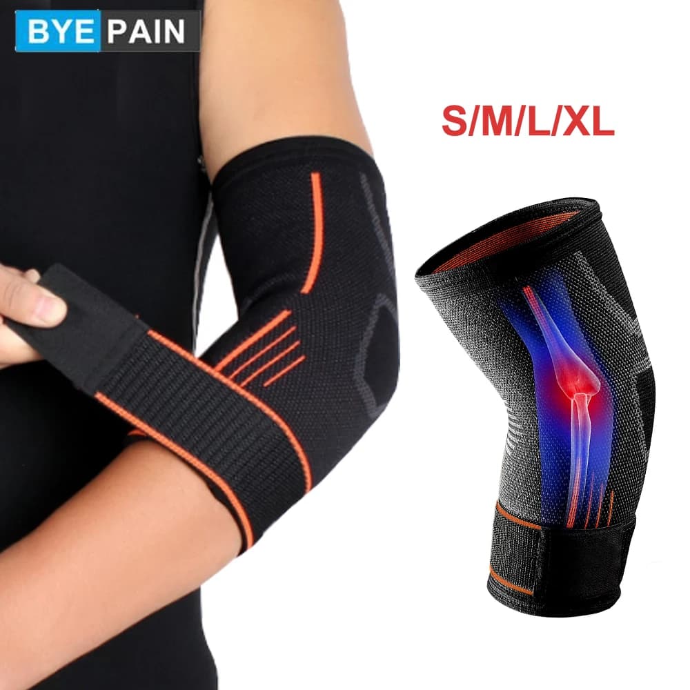 BYEPAIN 1 Stück Fitness-Ellenbogenbandage, Kompressions-Stützhülse für Sehnenentzündung, Tennis-Ellenbogen, Golf-Behandlung – reduziert