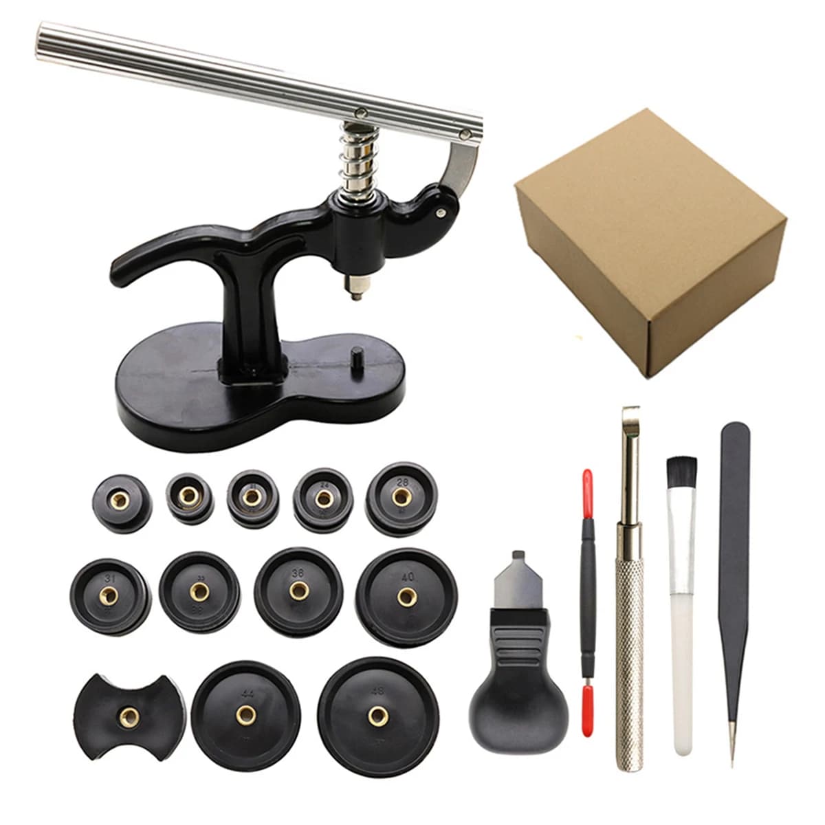 18Pcs Uhr Presse Werkzeug Mit Uhr Batterie Ersatz Tool Kit Und Fitting Matrizen Für Uhr Zurück Remover Näher Reparatur und Batte