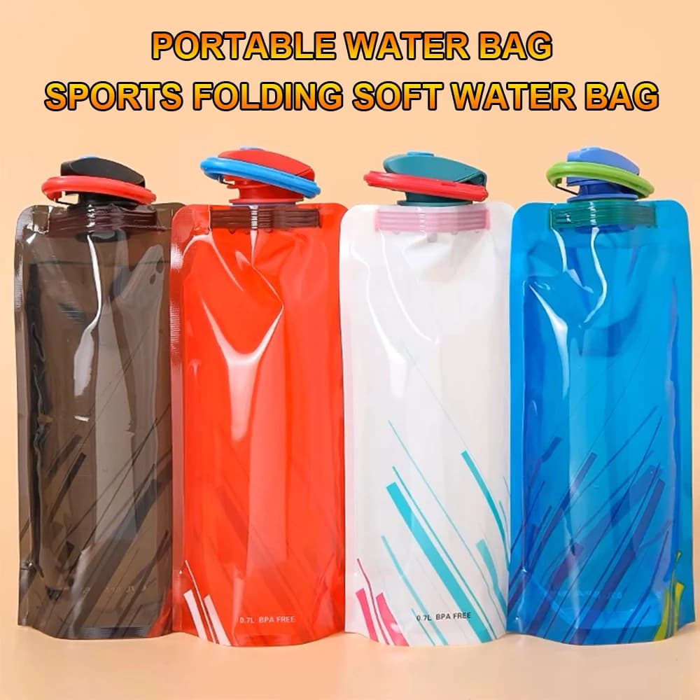 Outdoor-Radsport Sport Wasser flasche-Bergsteigen tragbare Wasser becher-pe Kunststoff faltbare Wasser beutel-Geschenk Promotion Wasser