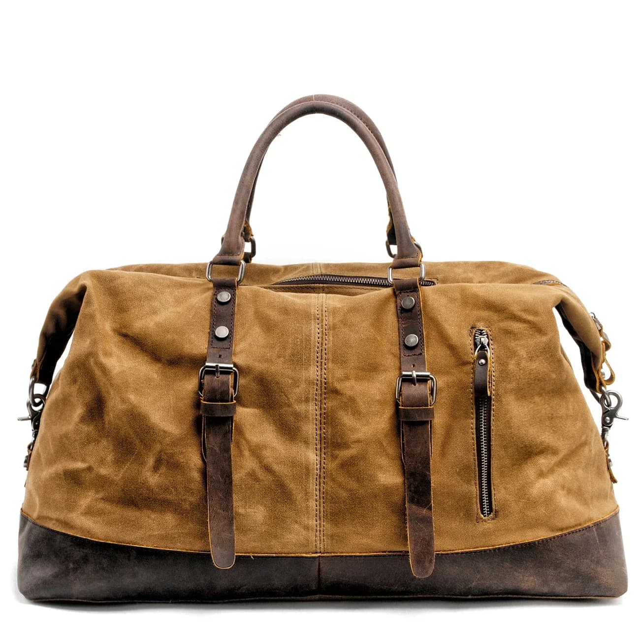 MUCHUAN Männer Reisetaschen M Handgepäck Taschen Canvas Leder Reise Seesäcke Umhängetaschen Große Kapazität Wochenende Übernachtung