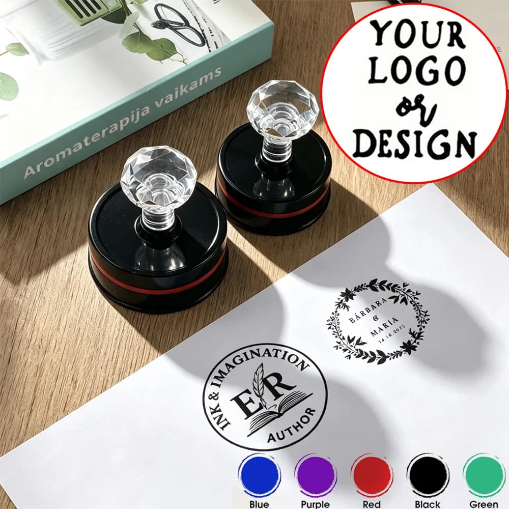 Individueller LOGO-Gummistempel Personalisierter Selbstfärbender Hochzeitsstempel Maßgefertigtes Fotosensitives Tintensiegel für
