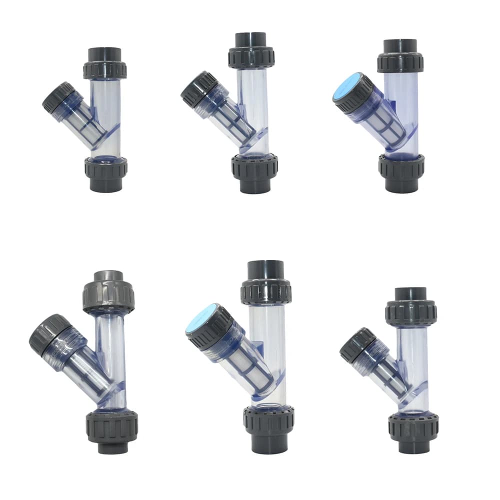 20/25/32/40/50/63mm Bauernhof Garten Wasser Filter Bildschirm Bewässerung Filter Transparent Kunststoff Rohr schnell Koppler