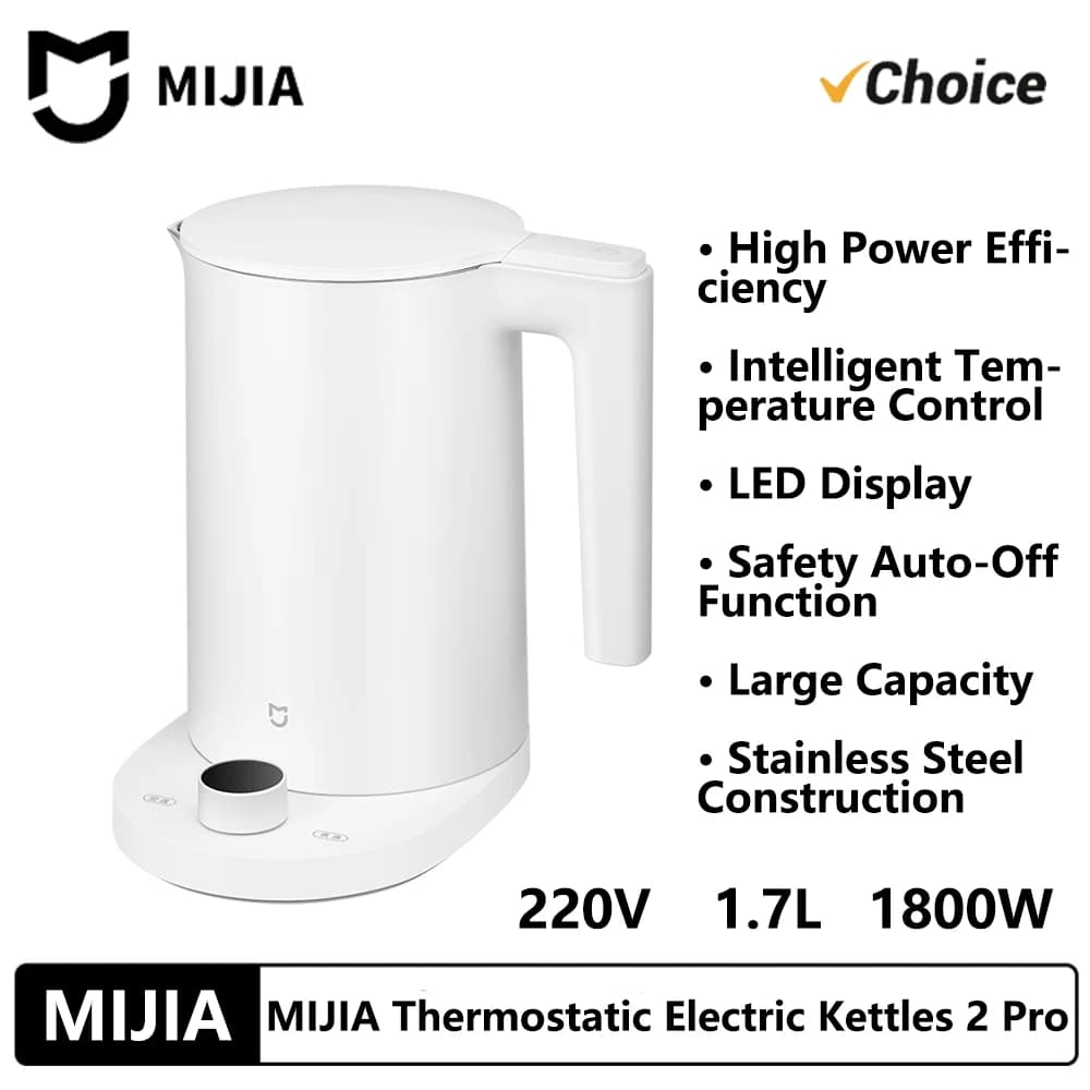 Neuer MIJIA Smart Electric Water Kettle 2 Pro, schnell kochender Edelstahl-Teekessel mit LED-Anzeige und intelligenter Temperaturregelung, 220V.