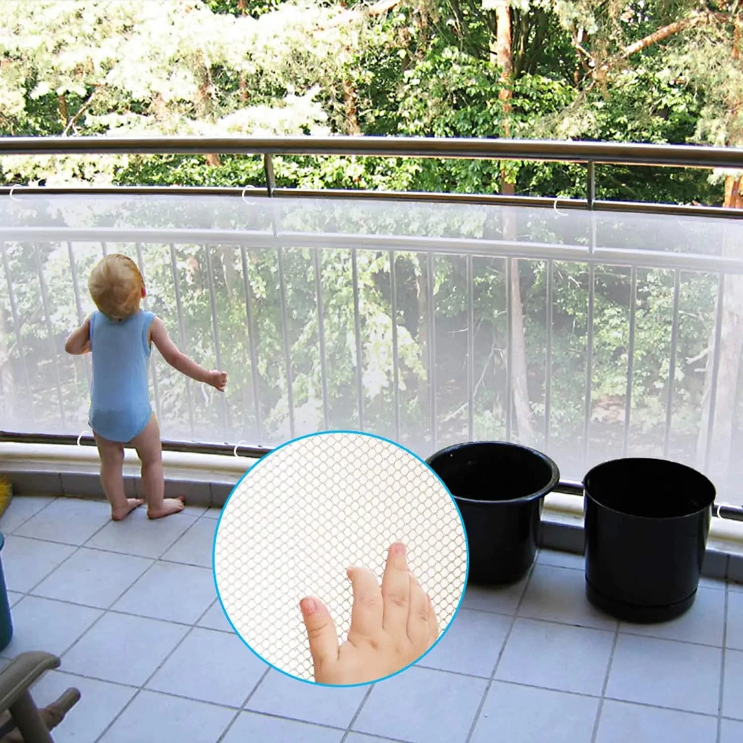 Kindersicherheits-Schutznetz, vielseitig einsetzbar, langlebig, für Treppen, Balkon, Leisten, Schienenschutz, Kindertreppenschutz, sicher, feines