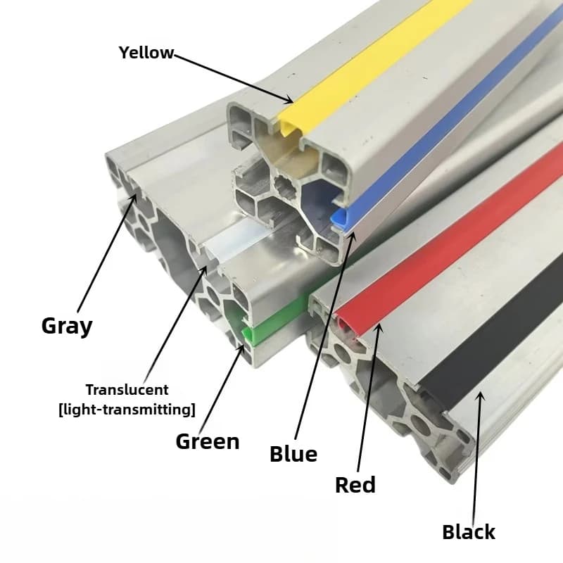 20 m Aluminiumprofil-Rillenstreifen, harter Flachdichtungsstreifen, Staubstreifen, dekorative Kantenanleimung und Laminierung, 2020/3030/4040/4545