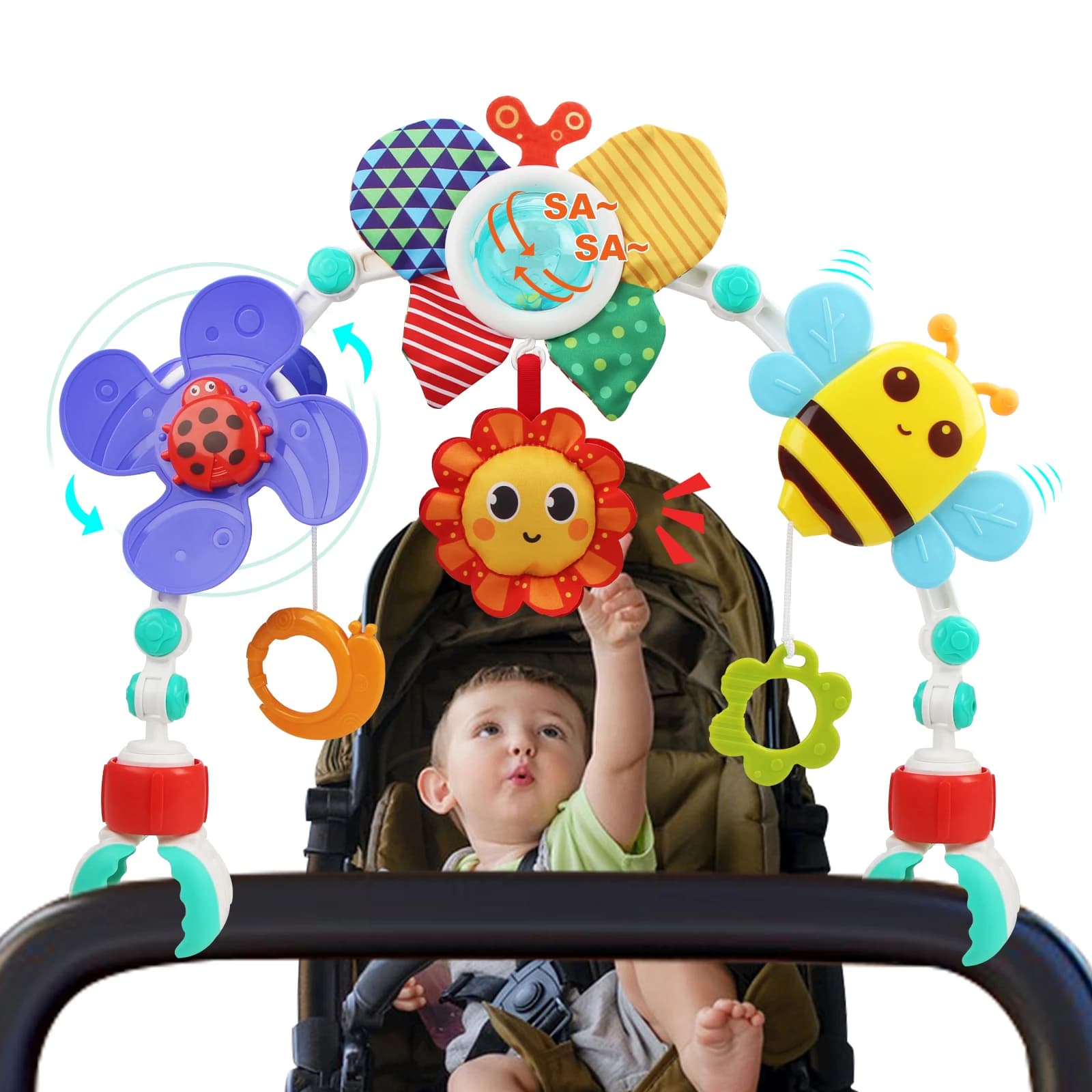 Kinderwagen Bogen Spielzeug Türsteher Spielzeug Kinderwagen Aktivität Bogen Spielzeug Feinmotorik Spielzeug sensorische Entwicklung Baby Auto s