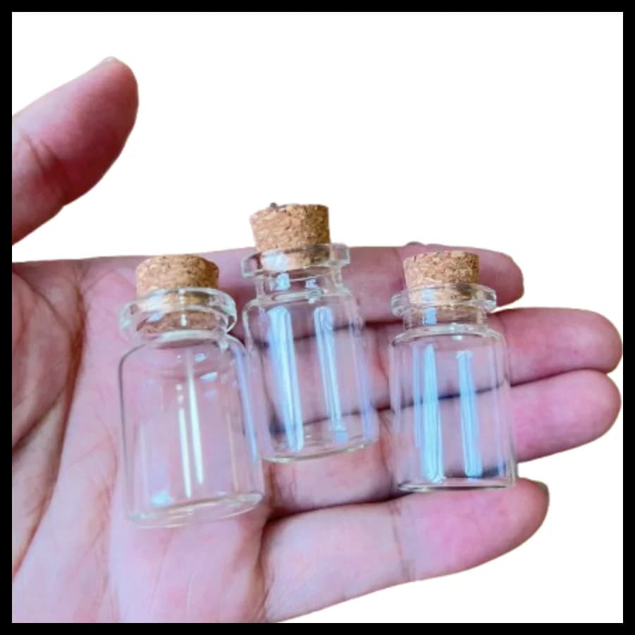 63/144 Stück süße Glasgefäße, 22 x 35 mm, 7 ml, kleine Glasflaschen mit Korkstopfen, DIY-Dekoration, Mini-Glasfläschchen, Wunschflaschen