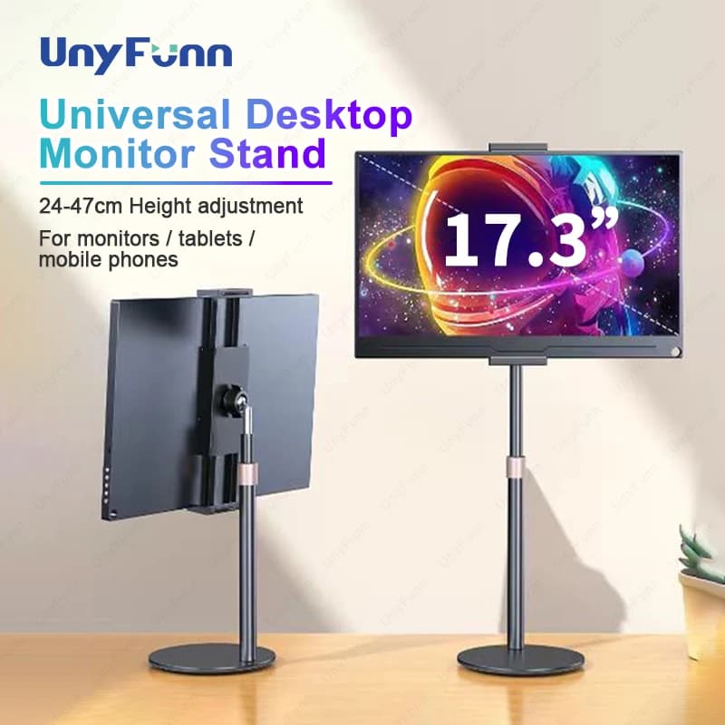 Cdisplay Tragbarer Monitorständer, höhenverstellbare Desktop-Monitorhalterung für 4,7–17,3 Zoll Telefon, Tablet-Monitor-Stützhalter