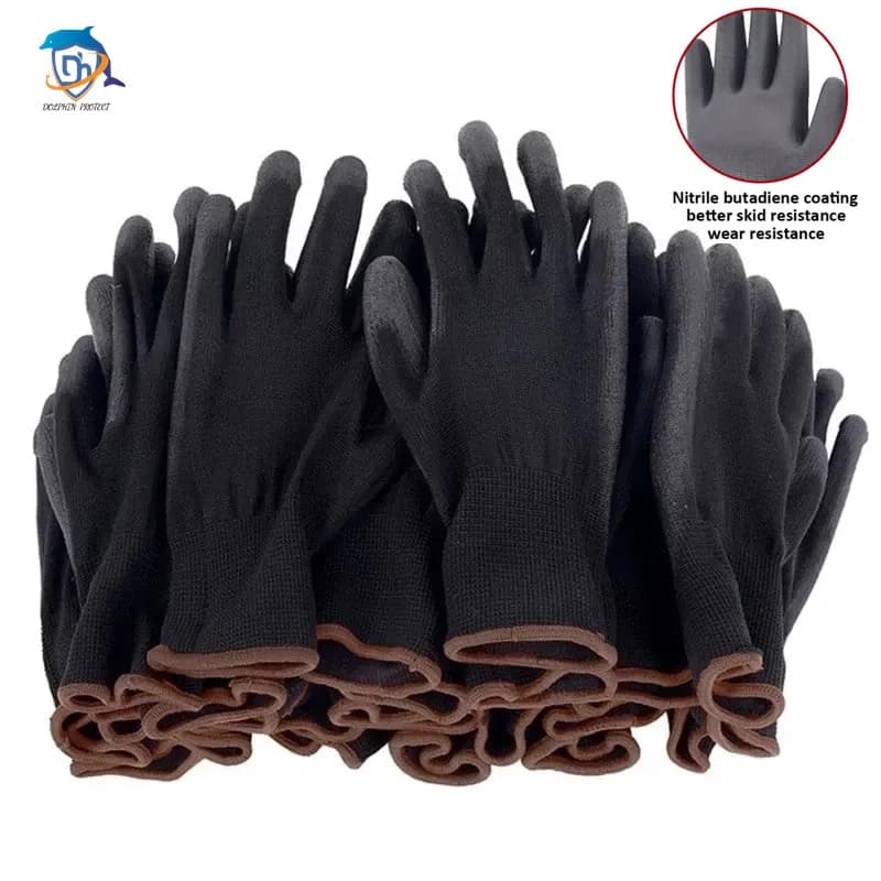 10/20 Paar logofreie Polyurethan-Handschuhe, Sicherheits-Arbeitshandschuhe, Reparaturhandschuhe, handflächenbeschichtete Handschuhe, Schreiner- und